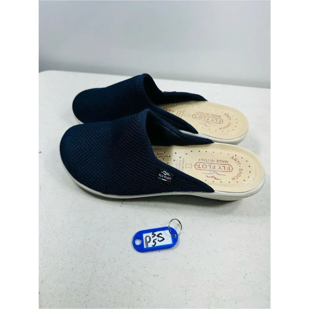 Fly Flot Navy Mesh Slip-On Clogs size 37- 6,5